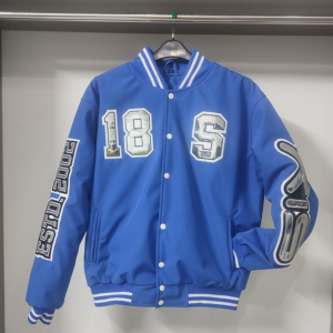 SIXGEAR  Blue Satin Varsity jacket - Image 3
