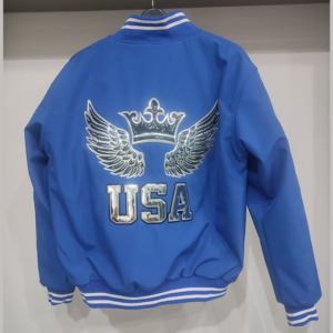 SIXGEAR  Blue Satin Varsity jacket - Image 5