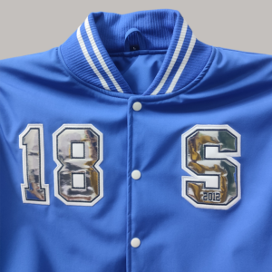 SIXGEAR  Blue Satin Varsity jacket - Image 6