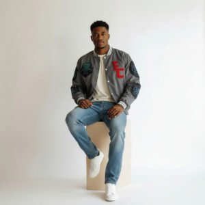 SIXGEAR Gray Softshell-Exclusive Countour Varsity jacket - Image 5