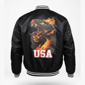 SIXGEAR Black Satin-Dragon Varsity jacket - Image 4