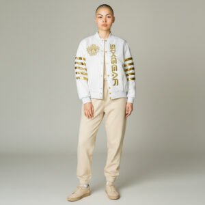 SIXGEAR White Softshell- Golden Varsity jacket - Image 5