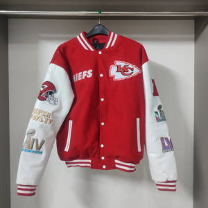 SIXGEAR Red wool-white leather  Varsity jacket - Image 3