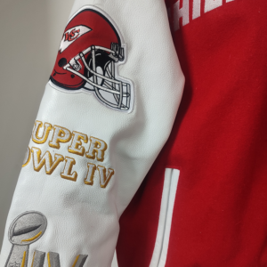 SIXGEAR Red wool-white leather  Varsity jacket - Image 5